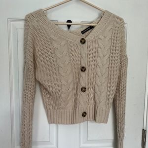 Women's Small Beige/ Cream Button Down Sweater